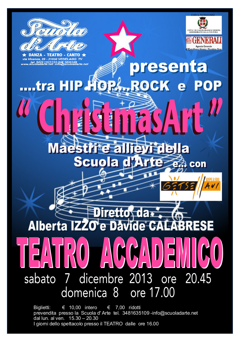 Locandina del concerto al Teatro Accademico, Castelfranco(TV), 7 dicembre 2013